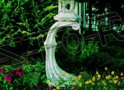 Japanischer Garten Lampen Dekoration Weiß Beleuchtung Natur Vogel Tränke